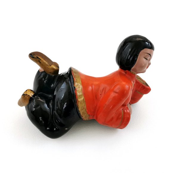 50s Ceramic Chinese Girl Shelf Edge Figurine - Picture 3 of 16